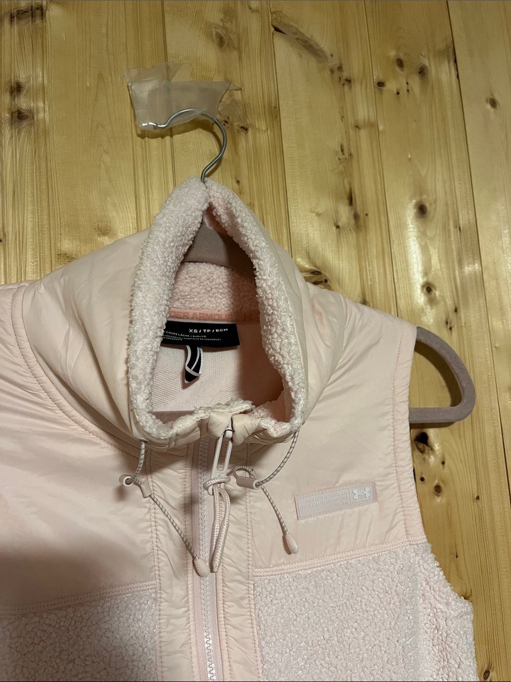 Light pink Under Armour Light Pink Sherpa Zip Vest